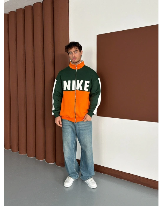 NK SÜZENE PARÇALI OVERSİZE HIRKA YEŞİL