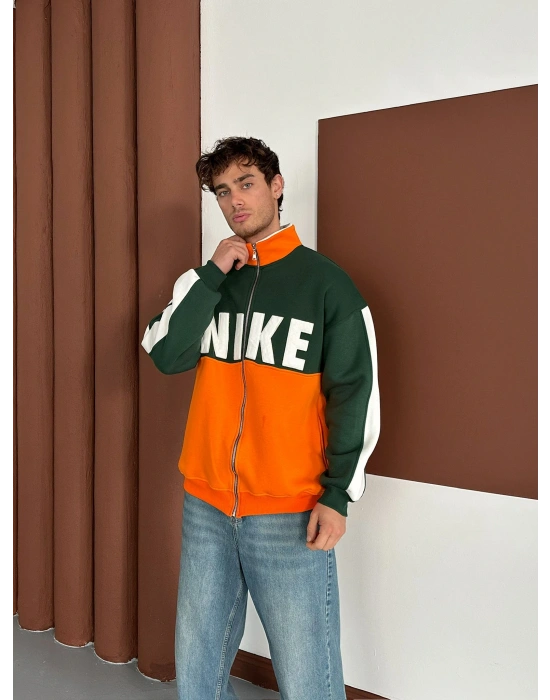 NK SÜZENE PARÇALI OVERSİZE HIRKA YEŞİL