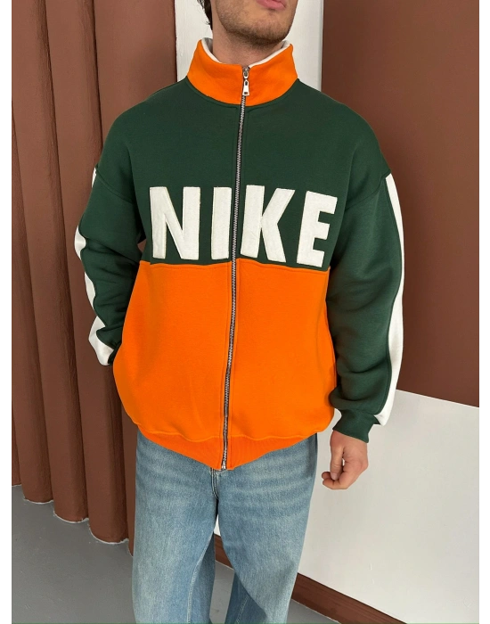 NK SÜZENE PARÇALI OVERSİZE HIRKA YEŞİL