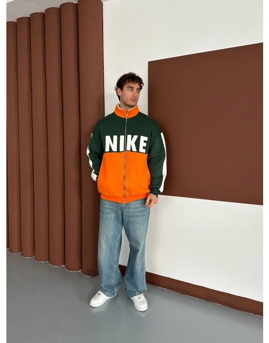 NK SÜZENE PARÇALI OVERSİZE HIRKA YEŞİL