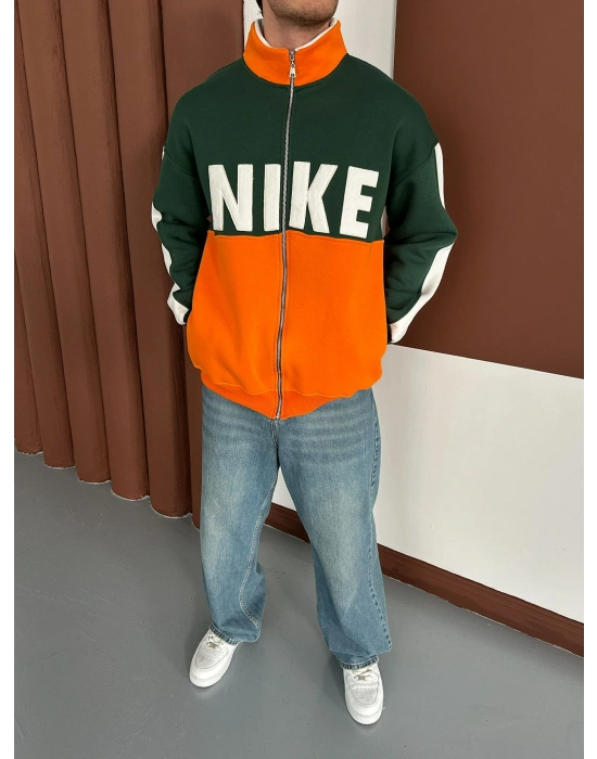 NK SÜZENE PARÇALI OVERSİZE HIRKA YEŞİL