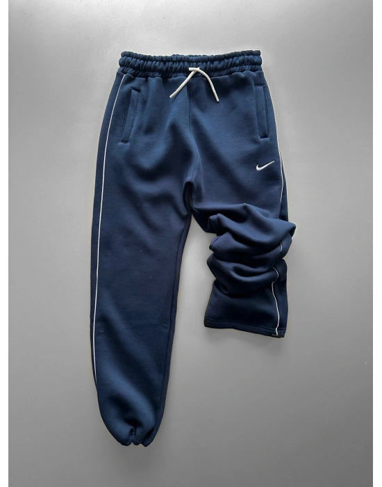 NK YANDAN BİYELİ PAÇA LASTİK 3 İPLİK PAMUKLU KUMAŞ EŞOFMAN ALTI MAVİ