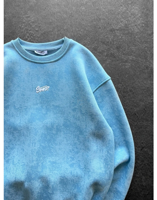 STW YIKAMA 3 İPLİK ŞARDONLU BİSİKLET YAKA SWEAT BEBEMAVİ