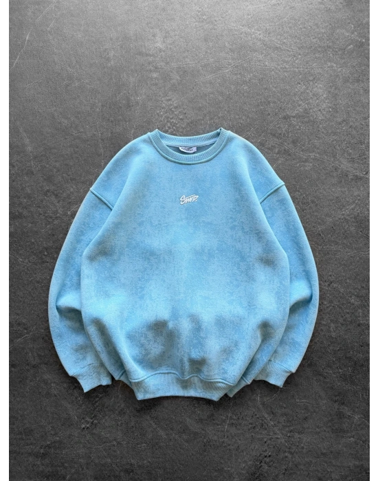 STW YIKAMA 3 İPLİK ŞARDONLU BİSİKLET YAKA SWEAT BEBEMAVİ