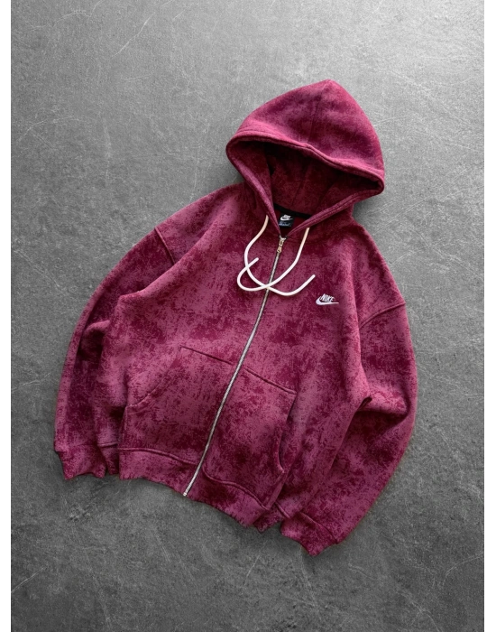 NK YIKAMA 3 İPLİK ŞARDONLU HIRKA BORDO