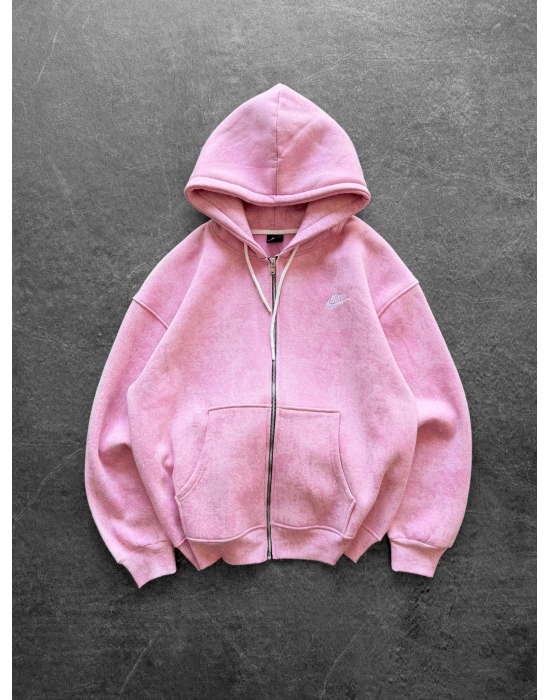 NK YIKAMA 3 İPLİK ŞARDONLU HIRKA PEMBE