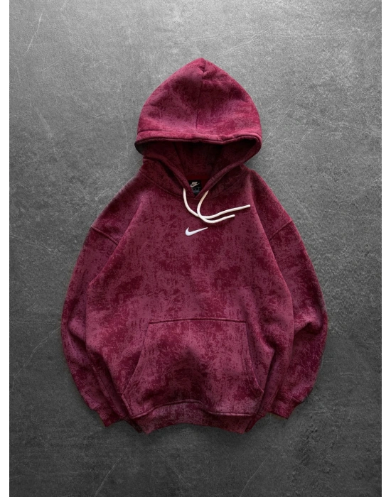 NK YIKAMA 3 İPLİK ŞARDONLU KAPÜŞONLU SWEAT BORDO