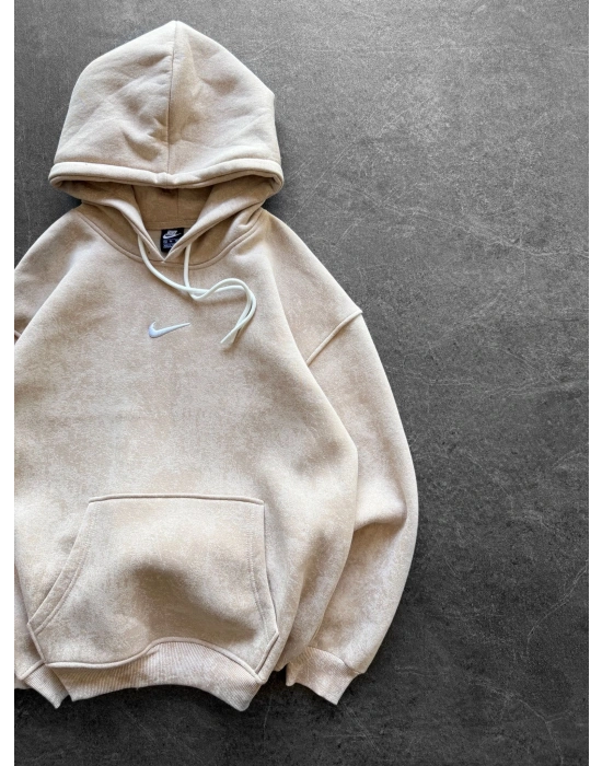NK YIKAMA 3 İPLİK ŞARDONLU KAPÜŞONLU SWEAT KREM