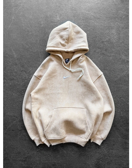 NK YIKAMA 3 İPLİK ŞARDONLU KAPÜŞONLU SWEAT KREM