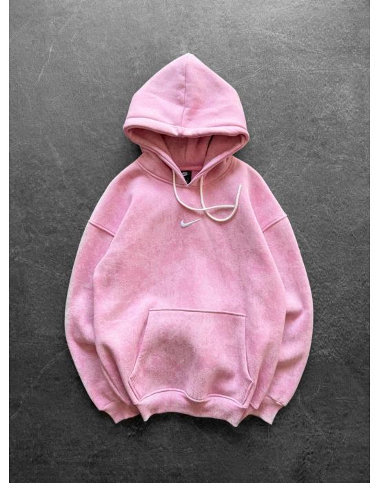 NK YIKAMA 3 İPLİK ŞARDONLU KAPÜŞONLU SWEAT PEMBE