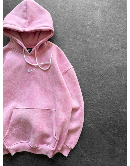 NK YIKAMA 3 İPLİK ŞARDONLU KAPÜŞONLU SWEAT PEMBE
