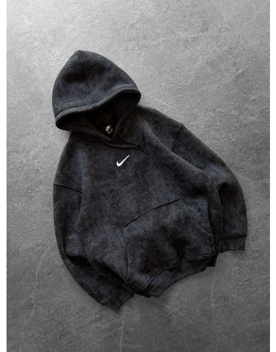 NK YIKAMA 3 İPLİK ŞARDONLU KAPÜŞONLU SWEAT SİYAH