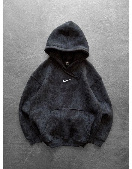 NK YIKAMA 3 İPLİK ŞARDONLU KAPÜŞONLU SWEAT SİYAH