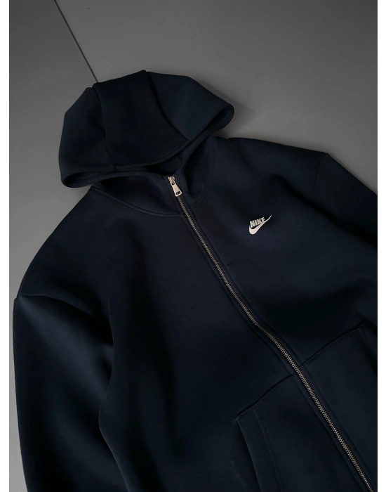 NKE BASKI DETAY OVERSİZE HIRKA LACİVERT