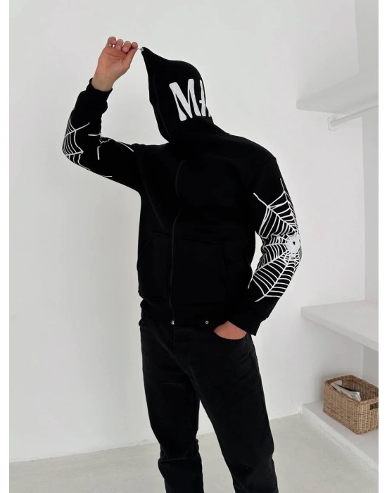 ÖRÜMCEK OVERSİZE HIRKA SİYAH