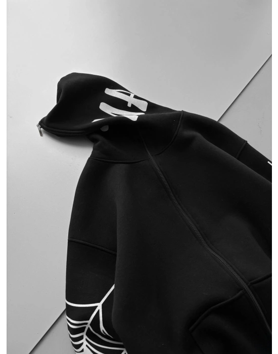 ÖRÜMCEK OVERSİZE HIRKA SİYAH