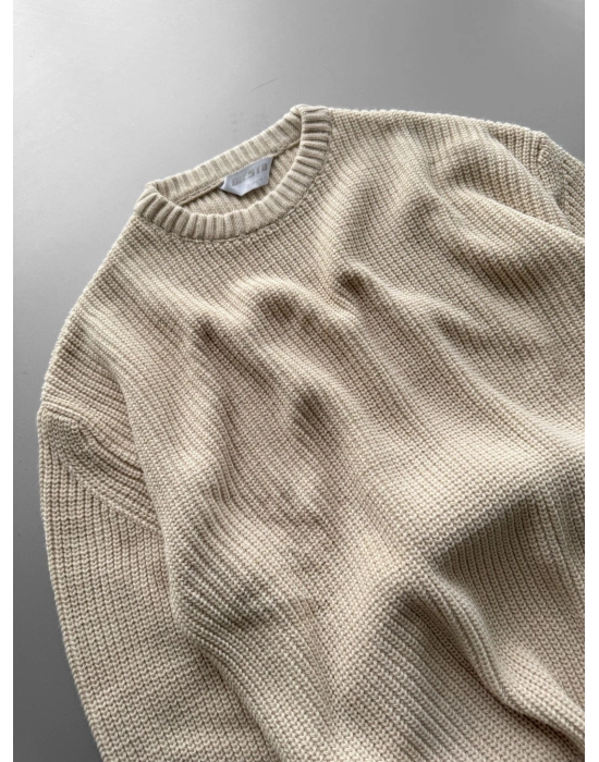 OVERSİZE KALIP TRİKO KAZAK KREM