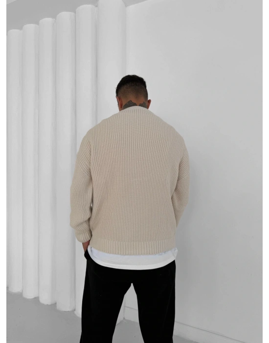 OVERSİZE KALIP TRİKO KAZAK KREM