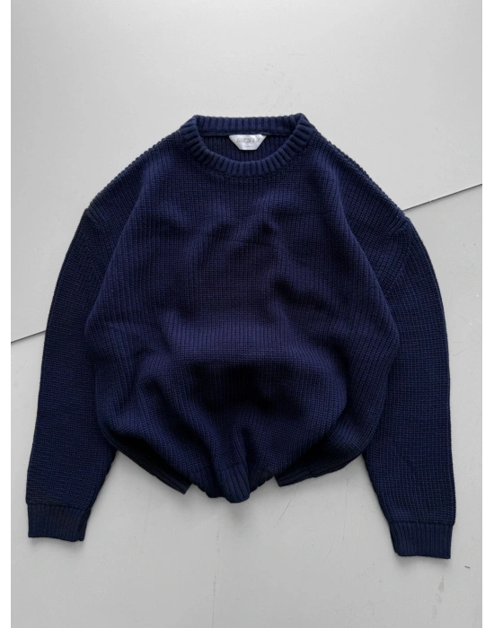 OVERSİZE KALIP TRİKO KAZAK LACİVERT