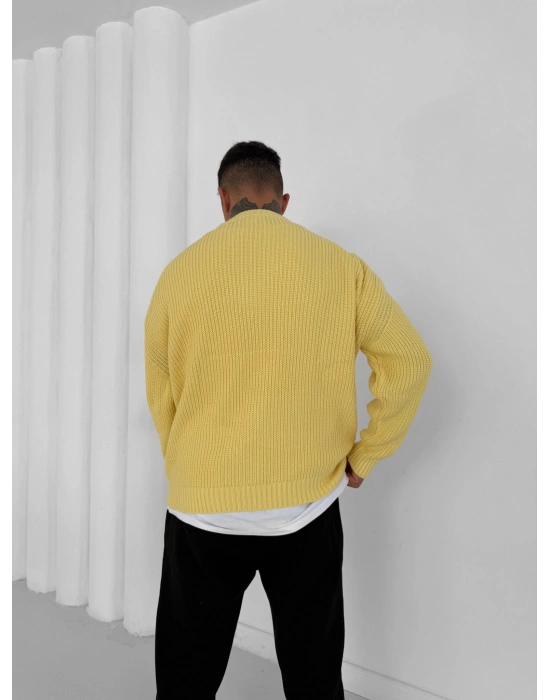 OVERSİZE KALIP TRİKO KAZAK SARI