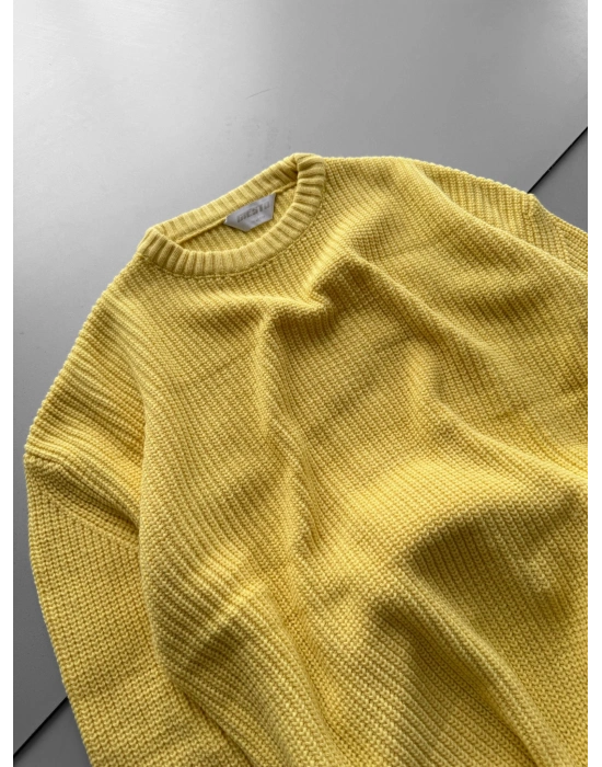 OVERSİZE KALIP TRİKO KAZAK SARI