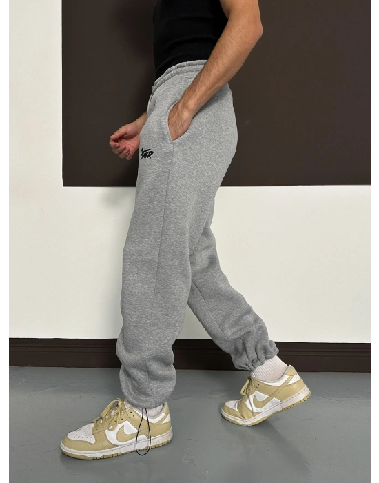 ÖZEL SERİ BASKILI STW PAÇA LASTİKLİ EŞOFMAN ALTI GRİ