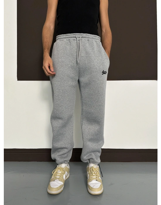 ÖZEL SERİ BASKILI STW PAÇA LASTİKLİ EŞOFMAN ALTI GRİ