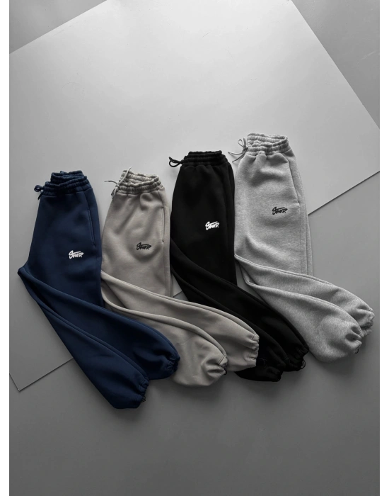 ÖZEL SERİ BASKILI STW PAÇA LASTİKLİ EŞOFMAN ALTI SİYAH