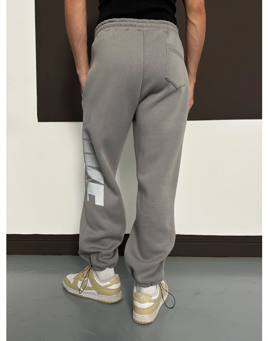 ÖZEL SERİ BÜYÜK NK REFLEKTÖRLÜ PAÇA LASTİKLİ EŞOFMAN ALTI GRİ