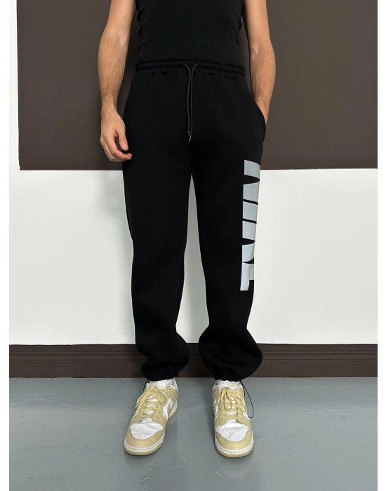 ÖZEL SERİ BÜYÜK NK REFLEKTÖRLÜ PAÇA LASTİKLİ EŞOFMAN ALTI SİYAH