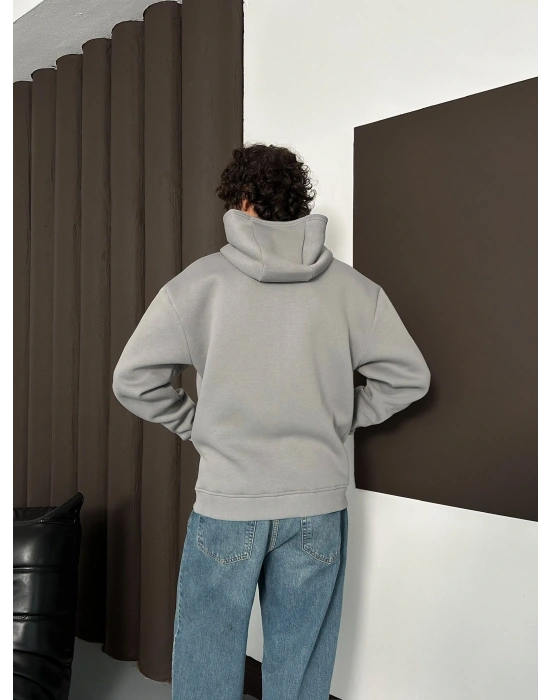 ÖZEL SERİ JORDAN OVERSİZE KAPÜŞONLU HIRKA GRİ