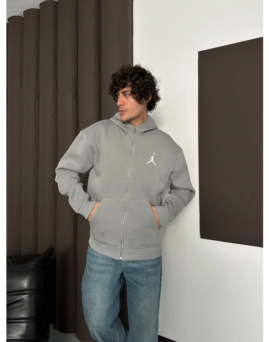 ÖZEL SERİ JORDAN OVERSİZE KAPÜŞONLU HIRKA GRİ