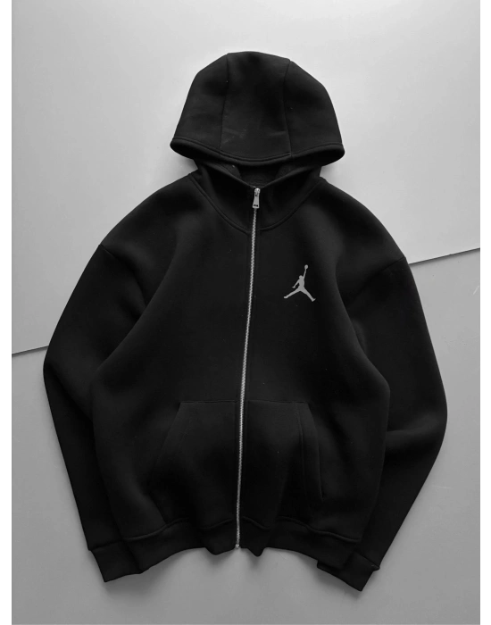ÖZEL SERİ JORDAN OVERSİZE KAPÜŞONLU HIRKA SİYAH
