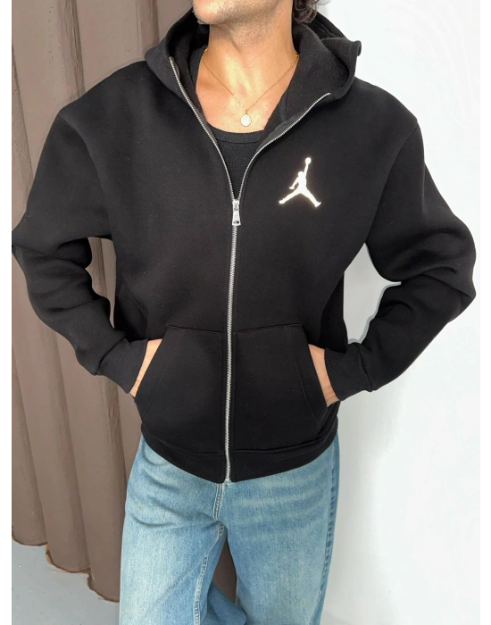 ÖZEL SERİ JORDAN OVERSİZE KAPÜŞONLU HIRKA SİYAH