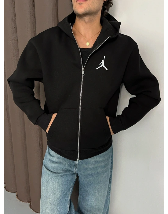 ÖZEL SERİ JORDAN OVERSİZE KAPÜŞONLU HIRKA SİYAH