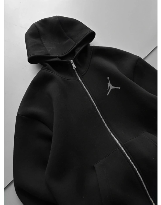 ÖZEL SERİ JORDAN OVERSİZE KAPÜŞONLU HIRKA SİYAH