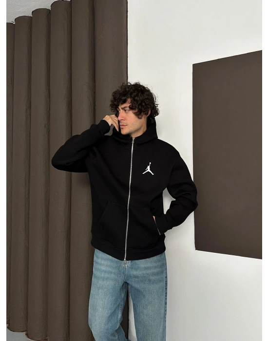ÖZEL SERİ JORDAN OVERSİZE KAPÜŞONLU HIRKA SİYAH