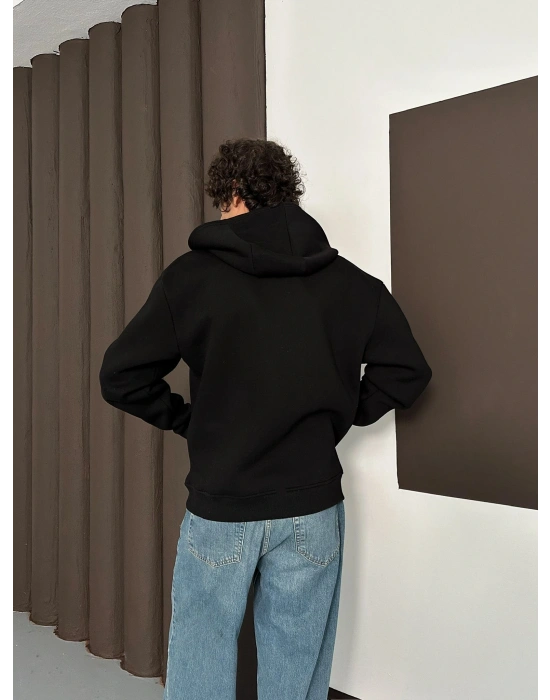 ÖZEL SERİ JORDAN OVERSİZE KAPÜŞONLU HIRKA SİYAH