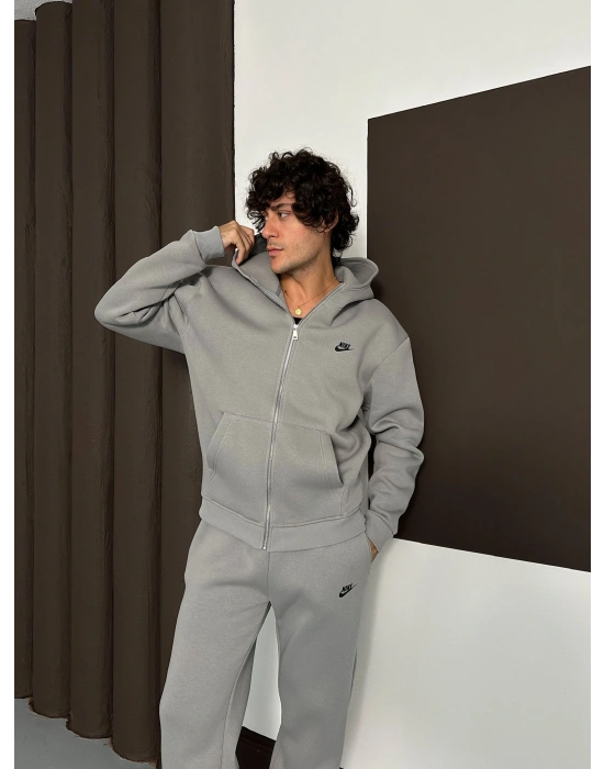 ÖZEL SERİ NK BASKI DETAY OVERSİZE EŞOFMAN TAKIMI GRİ