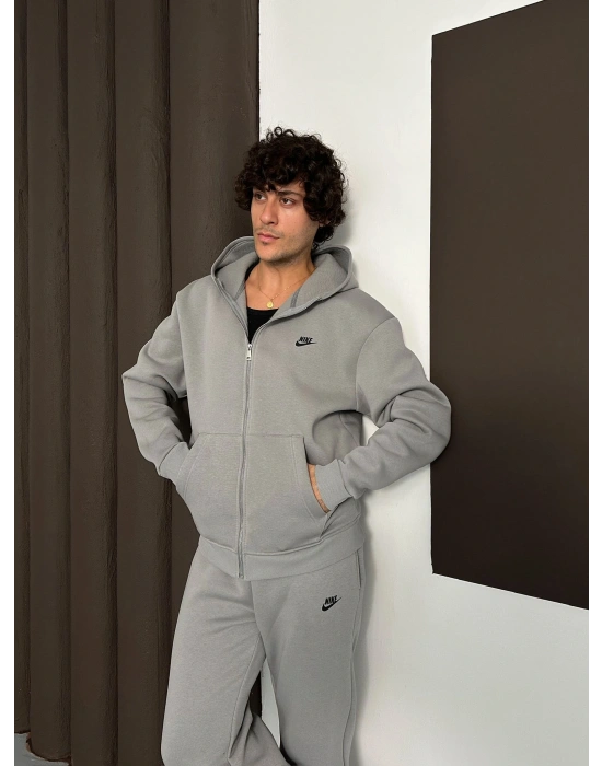 ÖZEL SERİ NK BASKI DETAY OVERSİZE EŞOFMAN TAKIMI GRİ