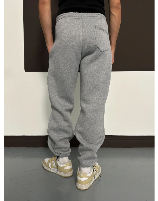 ÖZEL SERİ NK BASKI PAÇA LASTİKLİ EŞOFMAN ALTI GRİ