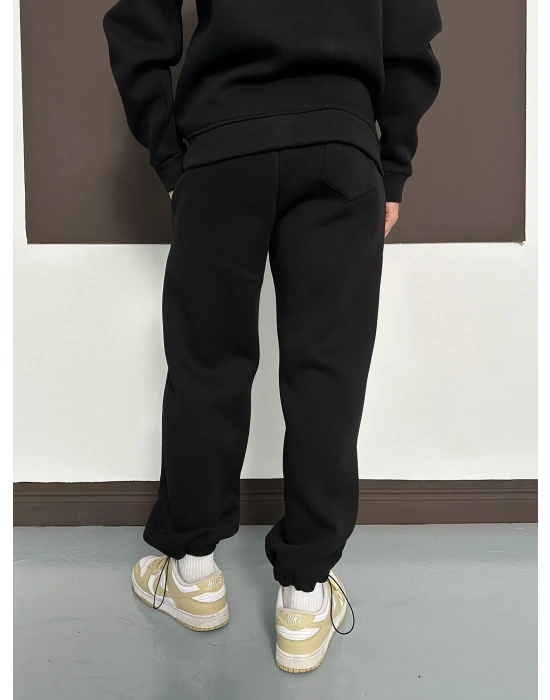 ÖZEL SERİ NK BASKI PAÇA LASTİKLİ EŞOFMAN ALTI SİYAH