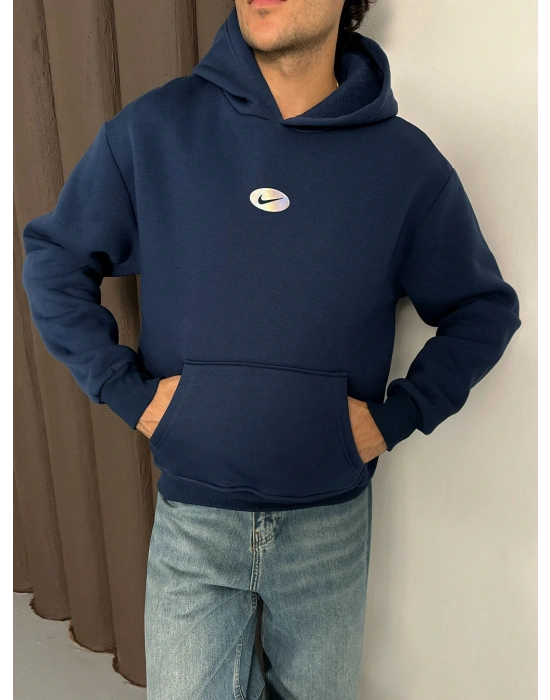 ÖZEL SERİ NK HOLOGRAM BASKI OVERSİZE KAPÜŞONLU SWEAT LACİ