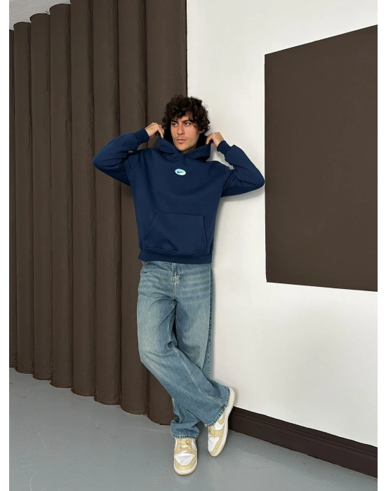 ÖZEL SERİ NK HOLOGRAM BASKI OVERSİZE KAPÜŞONLU SWEAT LACİ