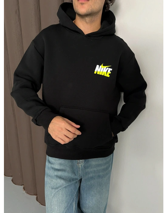 ÖZEL SERİ NK YARI REFLEKTÖRLÜ OVERSİZE KAPÜŞONLU SWEAT SİYAH