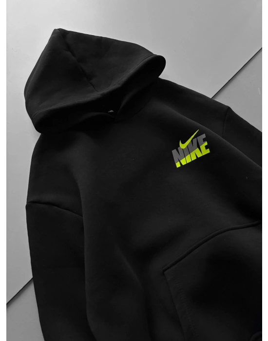 ÖZEL SERİ NK YARI REFLEKTÖRLÜ OVERSİZE KAPÜŞONLU SWEAT SİYAH