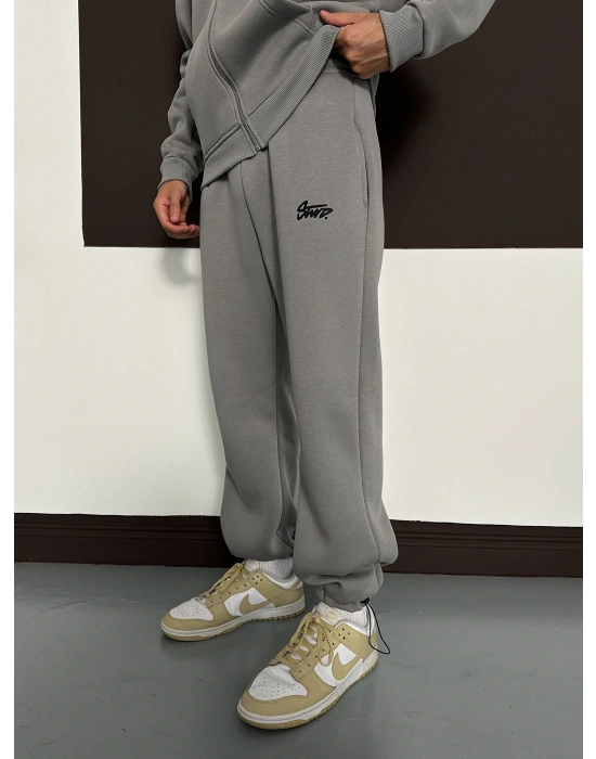 ÖZEL SERİ STW BASKI DETAY OVERSİZE EŞOFMAN TAKIMI GRİ