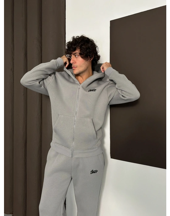 ÖZEL SERİ STW BASKI DETAY OVERSİZE EŞOFMAN TAKIMI GRİ