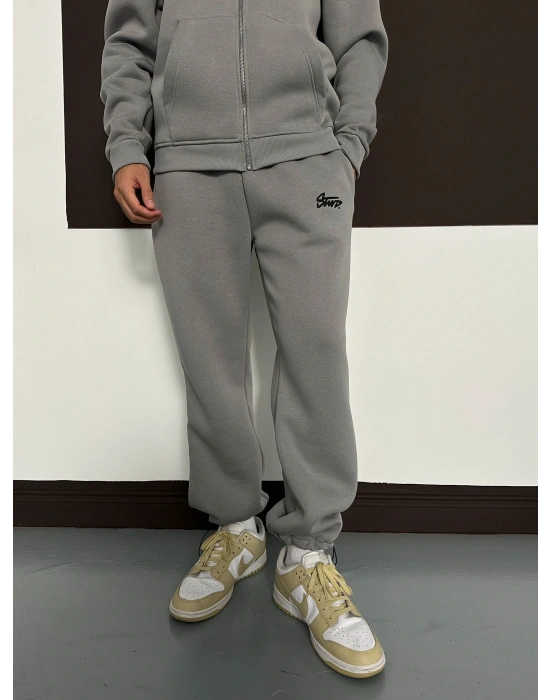 ÖZEL SERİ STW BASKI DETAY OVERSİZE EŞOFMAN TAKIMI GRİ