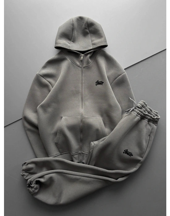 ÖZEL SERİ STW BASKI DETAY OVERSİZE EŞOFMAN TAKIMI GRİ